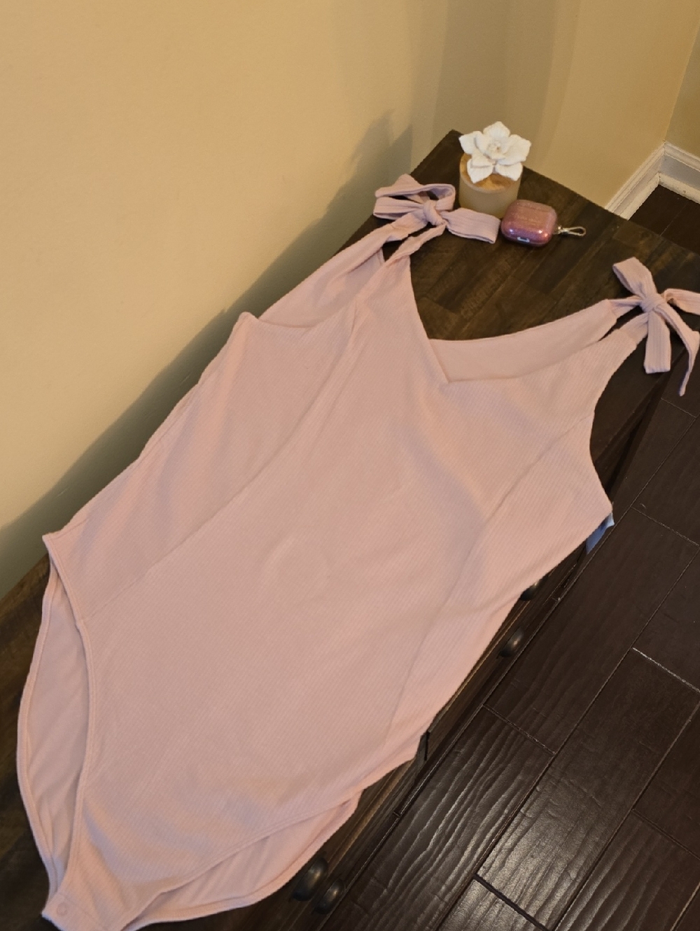 NWT Old Navy Tie-Shoulder Ribbed Bodysuit